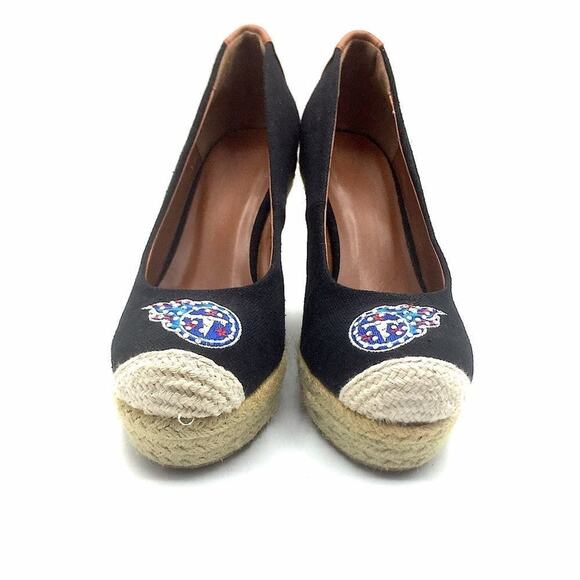 NFL Titans Team Black & Brown Leather Wedges - Picture 2 of 7